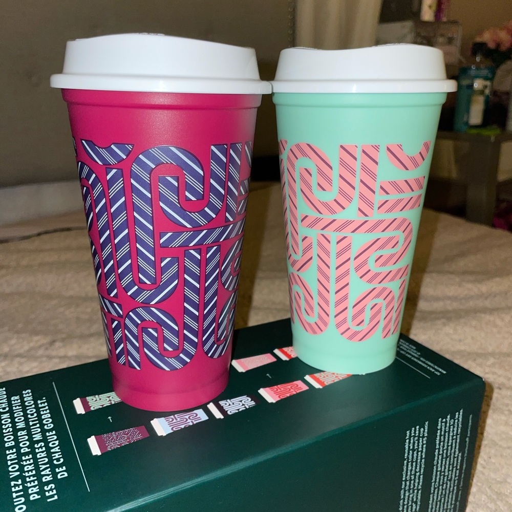 NEW 2 Starbucks Reusable Hot Cups *color-change*